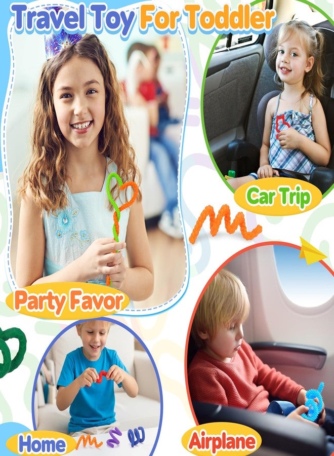 CHESLICR Valentines Day Gifts for Kids Classroom, 8Pack Fidget Toys Silicone Sensory Sticks for Adult Silent ADHD Autism Autistic Prize Treasure Box Airplane Travel Car Toy Dementia Activities for Seniors - Image 4